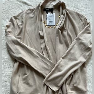 Theory Open Cardigan, Small, Beige